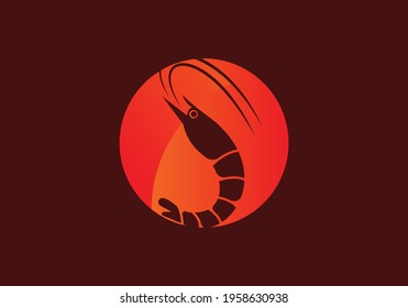 Shrimp vector logo icon design illustration template
