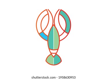 Shrimp vector logo icon design illustration template