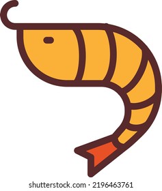 Shrimp vector on white background. isolated Vector icon