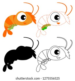 shrimp worksheet vector design