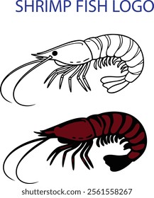 a shrimpfish logo silhoutte vector illustration