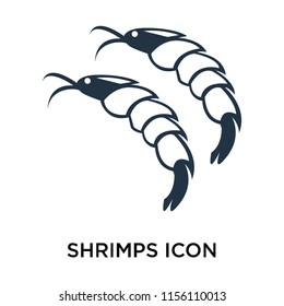 Shrimps icon vector isolated on white background, Shrimps transparent sign