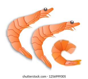 shrimps, the menu is a delicacy, cooked seafood, paper surround style