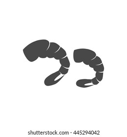 Shrimps patterns in colour monochrome variant. Seafood concept icons in flat style design. Vector illustration sea shrimp.