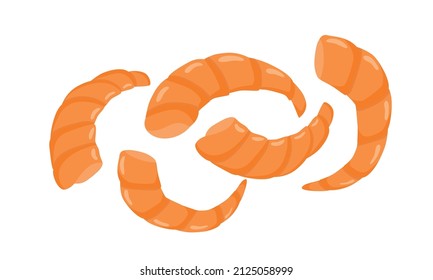 Shrimps, prawn - sea food. Vector stock illustration isolated on white background for recipe book, restaurant menu, packaging design. EPS10 