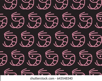 Shrimps / Prawns seamless pattern