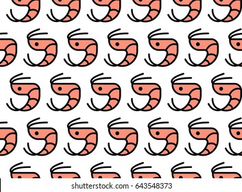 Shrimps / Prawns seamless pattern