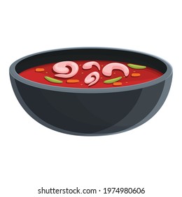 Shrimps soup icon. Cartoon of Shrimps soup vector icon for web design isolated on white background