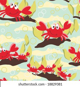 shrimps underwater seamless pattern