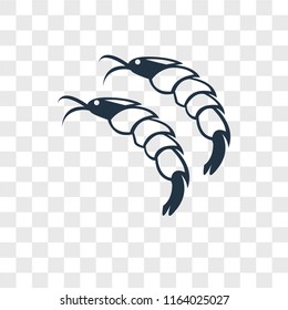 Shrimps vector icon isolated on transparent background, Shrimps logo concept