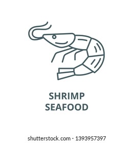 Shrimp,seafood vector line icon, linear concept, outline sign, symbol