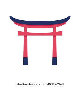 Shrine gate vector . Shrine Gate on white background.