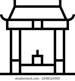 shrine icon. Thin linear style design isolated on white background