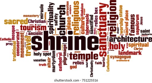 Shrine word cloud concept. Vector illustration