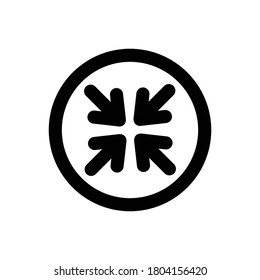 Shrink (Pfeilzeichen) Symbol Umrandungsvektor. einzeln auf weißem Hintergrund