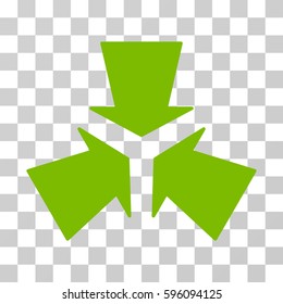 Shrink Arrows icon. Vector illustration style is flat iconic symbol, eco green color, transparent background. Designed for web and software interfaces.