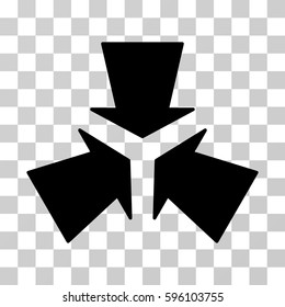 Shrink Arrows icon. Vector illustration style is flat iconic symbol, black color, transparent background. Designed for web and software interfaces.