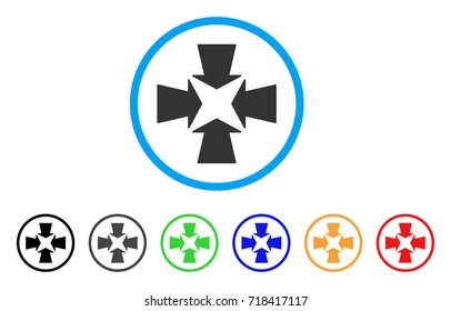 Shrink Arrows rounded icon. Style is a flat shrink arrows grey symbol inside light blue circle with black, gray, green, blue, red, orange versions. Vector designed for web and software interfaces.