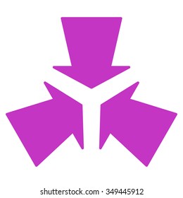 Shrink Arrows Vector Icon. Style Is Flat Symbol, Violet Color, Rounded Angles, White Background.