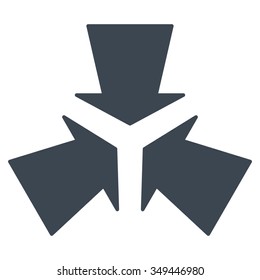 Shrink Arrows vector icon. Style is flat symbol, smooth blue color, rounded angles, white background.