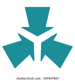 Shrink Arrows vector icon. Style is flat symbol, soft blue color, rounded angles, white background.