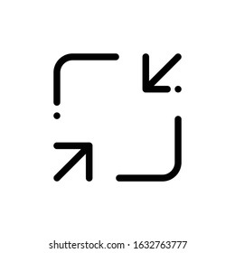 Shrink Basic Interface Icon. Simple Vector line icon. EPS 10
