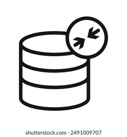 Shrink database icon Black line art vector logo