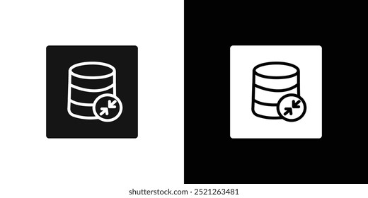 Shrink database icon Flat line illustration