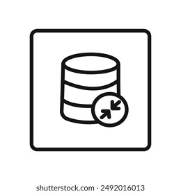 Shrink database icon linear graphics set vector