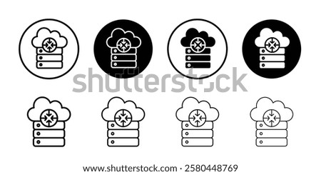 Shrink database icon Vector logo outline