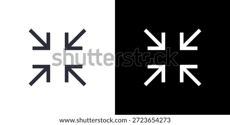 Shrink icon concept with flat Black White Background. Vector illustration.