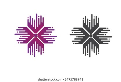 Diseño moderno del logotipo de la tecnología del gradiente del icono del encogimiento