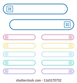 Shrink object icons in rounded color menu buttons. Left and right side icon variations.