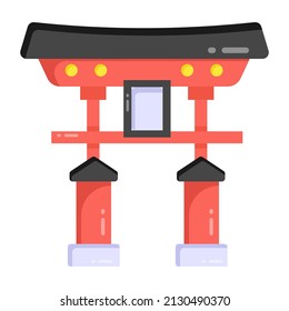 Shrinto shrine in flat design editable vector 

