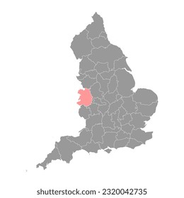 Shropshire map, ceremonial county of England. Vector illustration.