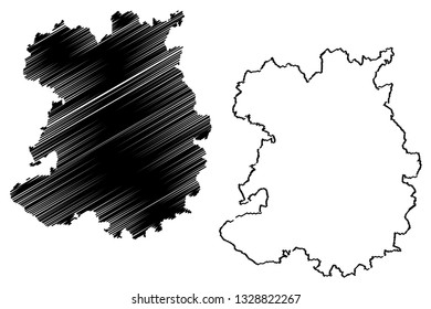 Shropshire (United Kingdom, England, Non-metropolitan county, shire county) map vector illustration, scribble sketch Salop (Shrops, Salopian) map