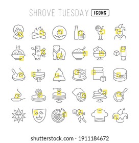 Shrove Tuesday. Collection of perfectly thin icons for web design, app, and the most modern projects. The kit of signs for category Holidays.