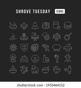 Shrove Tuesday. Collection of perfectly thin icons for web design, app, and the most modern projects. The kit of signs for category Holidays.