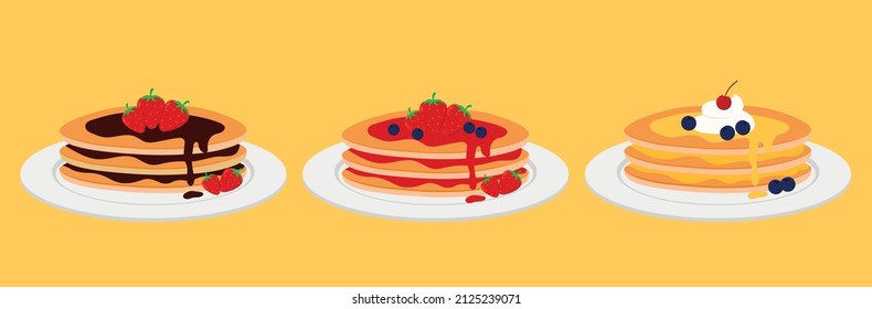 Shrove Tuesday Pancake Day With Animated Pancake Clip art icon set graphic vector illustration design