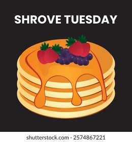 Shrove Tuesday poster. Vector illustration.