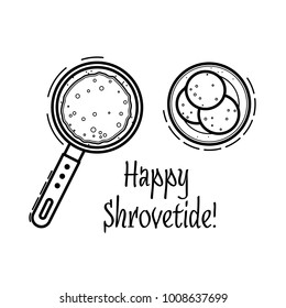 Shrovetide Russian national holiday line flat style vector icon