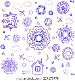 Papel pintado de crovetide con patrón azul