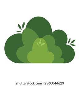 Shrub bush shrubbery tree simple abstract flat cartoon vector illustration. Set of garden green plant isolated on white background. Eco element, foliage silhouette, stylized ecology decorative object