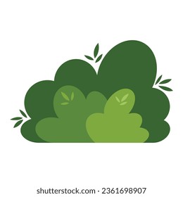 Shrub bush shrubbery tree simple abstract flat cartoon vector illustration. Set of garden green plant isolated on white background. Eco element, foliage silhouette, stylized ecology decorative object