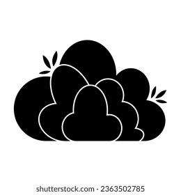 Shrub bush shrubbery tree simple abstract flat cartoon vector illustration. Set of garden green plant isolated on white background. Eco element, foliage silhouette, stylized ecology decorative object