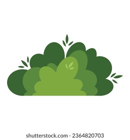 Shrub bush shrubbery tree simple abstract flat cartoon vector illustration. Set of garden green plant isolated on white background. Eco element, foliage silhouette, stylized ecology decorative object