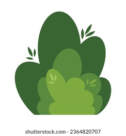 Shrub bush shrubbery tree simple abstract flat cartoon vector illustration. Set of garden green plant isolated on white background. Eco element, foliage silhouette, stylized ecology decorative object