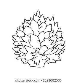Shrub in doodle style. Vector isolated on white background