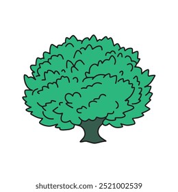 Arbusto en estilo doodle. Vector aislado sobre fondo blanco