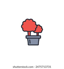 shrub icon. vector.Editable stroke.linear style sign for use web design,logo.Symbol illustration.